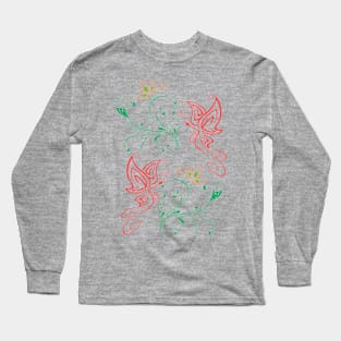 Butterflies and flowers Long Sleeve T-Shirt